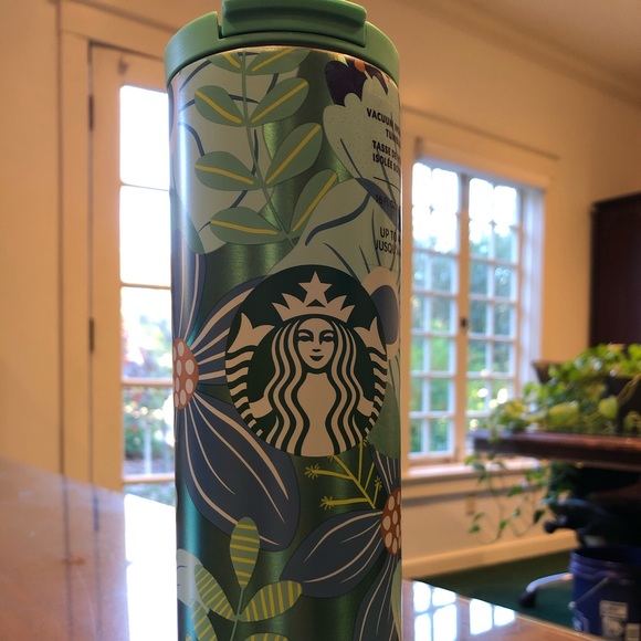 Starbucks Teal Floral insulated Tumbler - Picture 1 of 3